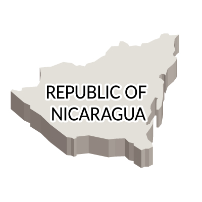 ニカラグア共和国無料フリーイラスト｜英語・立体(白)